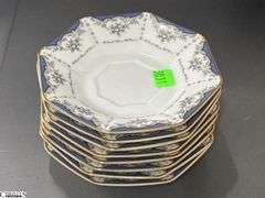 Seizan "Mood Indigo" Floral Motif China - Approx 40 pcs - 11.5" of largest piece