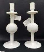 Pair of Urban Nature Culture Recycled Glass Candle Sticks 12.5"