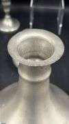 Lunt Silversmith Pewter Decanter With 6 Stems, Some Dents and Wear, Decanter 8.5"