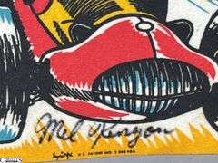 2 Indianapolis Motor Speedway Autographed Pennants.  Signatures include Mark Dismore, Scott Herrington, Lloyd Ruby, Jim Rathmann and Others.