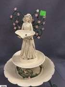 Garden Decor, Angels Faux Flowers, Hat Wall Pocket, Ceramic Booties Tallest Fairy Figure 11"