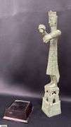 Bronze Standing Figure With Base, Has Info Card In Photo 15" Total Height