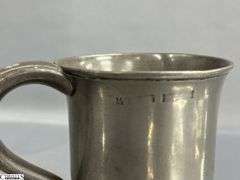 4 Antique Pewter Cups 4" Tall