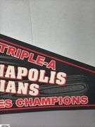 2000 & 2001 Baseball Pennants.  2000 Triple-A Indianapolis Indians World Series Champions and 2001 Autographed Victory Field Indianapolis, IN July 11, 2001.
