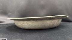 Pewter Basin Bowl Has Mark That is Slightly Worn Off 16" Across 2.5" Tall