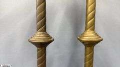 Pair of Brass Barley Twist Style Church Altar Candle Sticks 18"