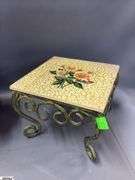 Capodimonte Floral and Birds, Plant Stand, Shelf, Ceramic Basket, Some Chips
