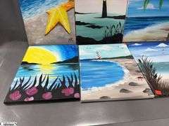 10 pcs Painting on Canvases, Beach Themes, Sail Boat and Other 11x14"