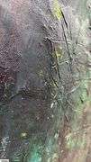 Alummoa Zumigo Abstract #41, Mixed Media and Oil Painting on Canvas, Measures 35x56"