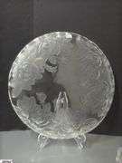 4 Riccardo and Studio Nova Crystal Rose Motif Serving Pieces - 14" of largest