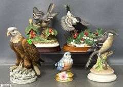5 Bird Figurines - Andrea by Sadek, Lefton, and Others - 7" of tallest
