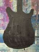 Alummoa Zumigo Guitar Silhouette Painting Mixed Media and Oil On Canvas 56x36"