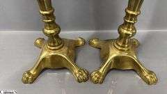 2 Pair of Brass Candle Sticks, Tallest 12.25", Smaller Pair Have Makers Marks