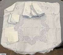 Cloth Napkins, Needlework Tea Towels, Table Linens, Approx 60"x48"