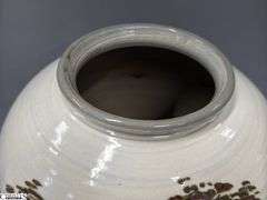 Hand Made Chinese Pottery Vase 9x10"
