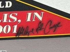 2000 & 2001 Baseball Pennants.  2000 Triple-A Indianapolis Indians World Series Champions and 2001 Autographed Victory Field Indianapolis, IN July 11, 2001.