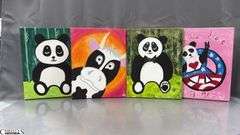 14 Painting Party Canvases, Animals, Giraffe, Panda, Turtle, Kissing Elephant Set, Frogs, Each Measures 11x14"