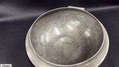Lidded Pewter Dish, Double Handle Has Makers Mark 11"x8" Tall