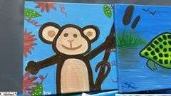 16 Painting Party Canvases, Youth Themes, Dogs, Trucks, Frogs In Moonlight, Cactus Sunset and More 11x14"