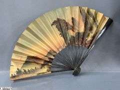 Chinese Dinner Gong, Figurines, Fans, Doll In Case 11"
