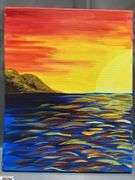 10 Painting Party Canvases, landscapes, Waterfall, Garden Path, Moonlight Scenes Each Measures 16x20"
