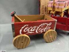 Doll Accessories, Pink Wagon, Red Racer Wooden Wagon, Enjoy Coke, and Classic Racer Sled, 13" Longest Wagon
