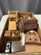 Doll House, with Furniture and Accessories, Other Minis, Some Wear, House 26"x28"