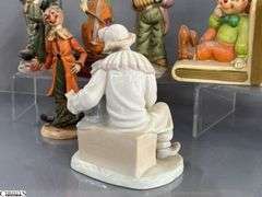 Clown Collectibles, Roly Poly Clown Bank, Lefton Bookends, Marked Taiwan Figurines, And Composite Bank, Tallest 8"