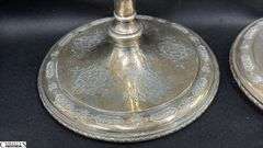 Pair of Weighted Sterling Louis the XIV Candle Holders Some Slight Bends See Photos 10"