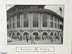 2 Baseball Stadium Prints Framed Under Glass- Forbes Field and Veterans Stadium 26" X 22"