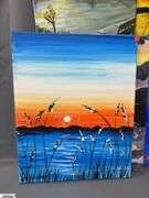 10 Painting Party Canvases, Park Bench, and Other Landscape Scenes Each Measures 16x20"