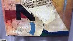 Alejandro Quenigo Q4, Acrylic Painting on Canvas, Measures 36x55"