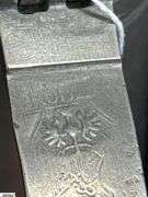 2 Early English Pewter Steins 13" Tallest