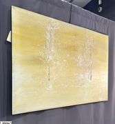 Samuel Tinoco Trees, Yellow Background, Acrylic Painting on Canvas 36x56"