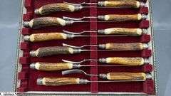 Stag Handle Flatware, James Duncan In Case, H. Morton