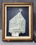 Framed "Sitting Woman" Glass and Lights 16x21"