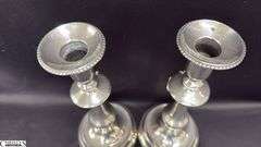2 Pair of Silver Early English Candle Sticks, 2 Still Have Push Up, Tallest 10"