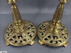 Brass Candle Sticks, Slight Bend On One 6.5"