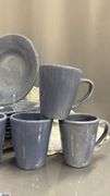 Country Blue Pottery Barn Dishes, Service For 8 Dinner, Salad, Soup Bowls, Mugs with 10 Place Mats