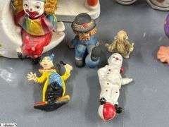 Clown Collectibles, and Figurines Marked Japan, Hong Kong, Music Boxes, Planter, Tallest 10"