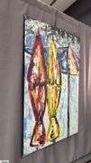Antonio Garcia Umbrellas On Beach, Impressionist Painting On Canvas 35x56"