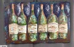 Gigi Bottles #7, Acrylic Painting On Canvas 35x56"