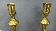 2 Pair of Brass Candle Sticks, Japan Pair Tallest 8", Other Have Slight Damage to Holder