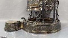 Victorian Quadruple Silver Plated Tilt Pitcher With Drip Tray, 20" Tall