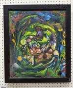 Framed Abstract 23x27" Signed Leanna Arnold