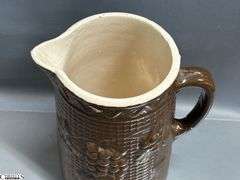 4pcs Stoneware Crockery Pitchers, Bowls - 9.5" of tallest