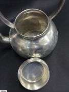 3pcs Pewter Tea Pot, Candle Holder, 1/2 Pint Mug Tallest 7.5"