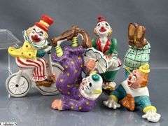 Clown Collectibles, and Figurines Marked Japan, Hong Kong, Music Boxes, Planter, Tallest 10"