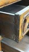 Chinese Carved Three Drawer Table 42.5x24x32.5" Tall Does Have Some Wear From Age