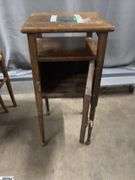 Small Vintage Accent Table With Door 13x13x27" Tall